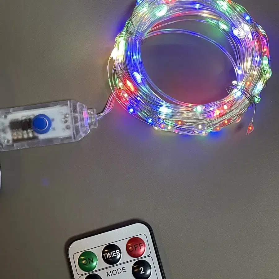 크리스마스 조명 RGB LED 20m 길이 리모컨 포함