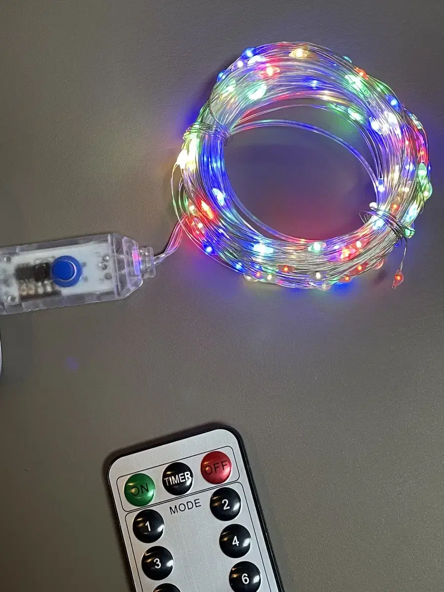 크리스마스 조명 RGB LED 20m 길이 리모컨 포함