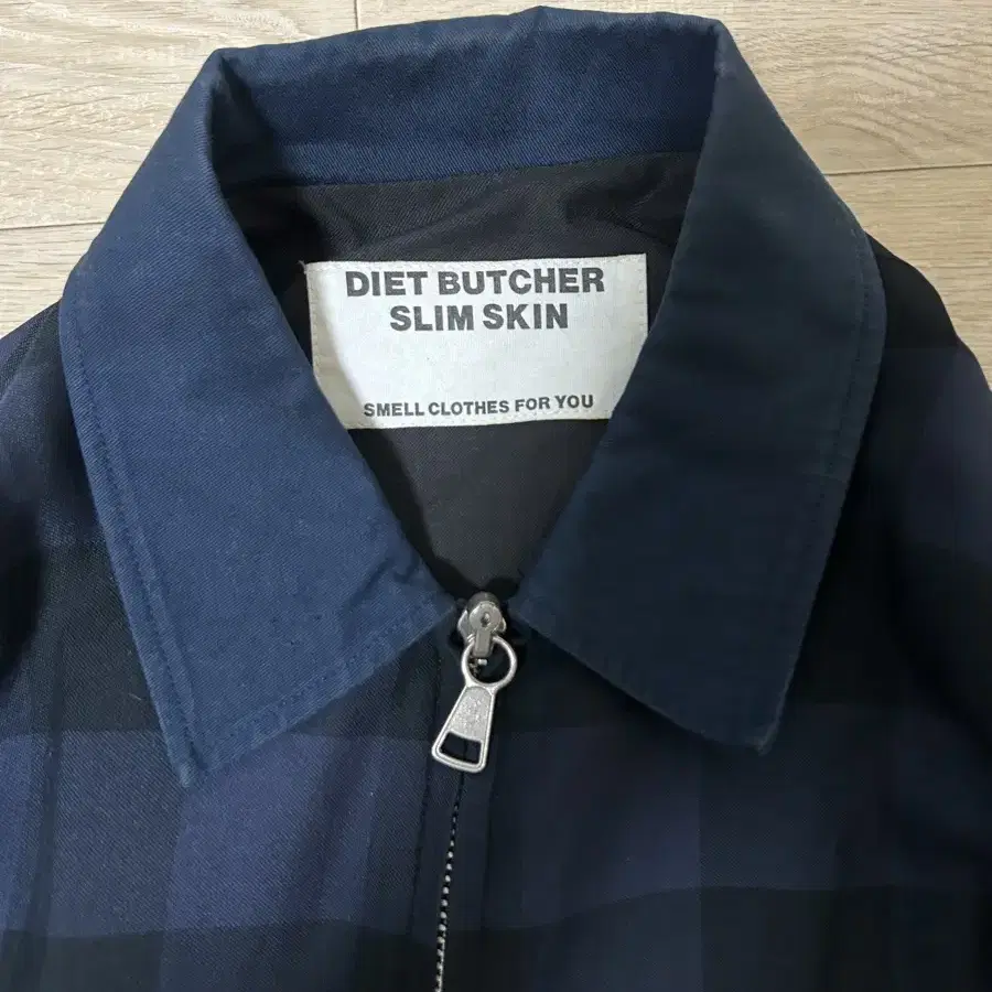 DIET BUTCHER SLIM SKIN 체크 집업 셔츠