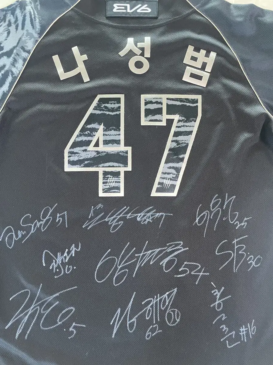 Beta Authentic Na Sung-Beom Kia Autographed sign jersey Black Tigers 100