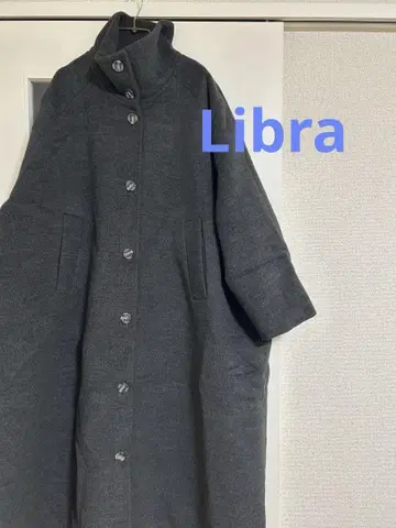 LIBRA CUE 하이넥 볼륨 롱 코트