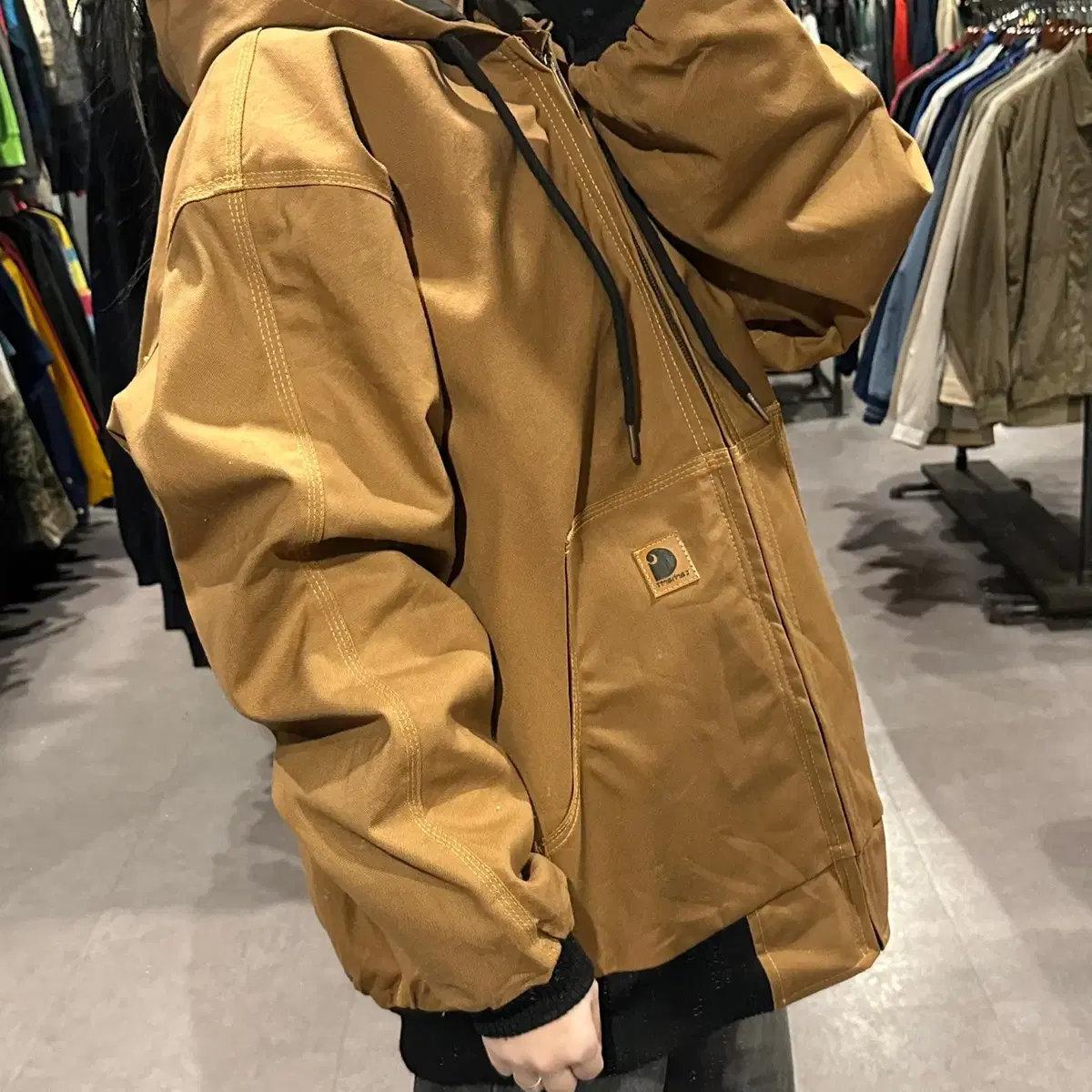 Carhartt VTG 칼하트 빈티지 액티브 후드점퍼 브라운