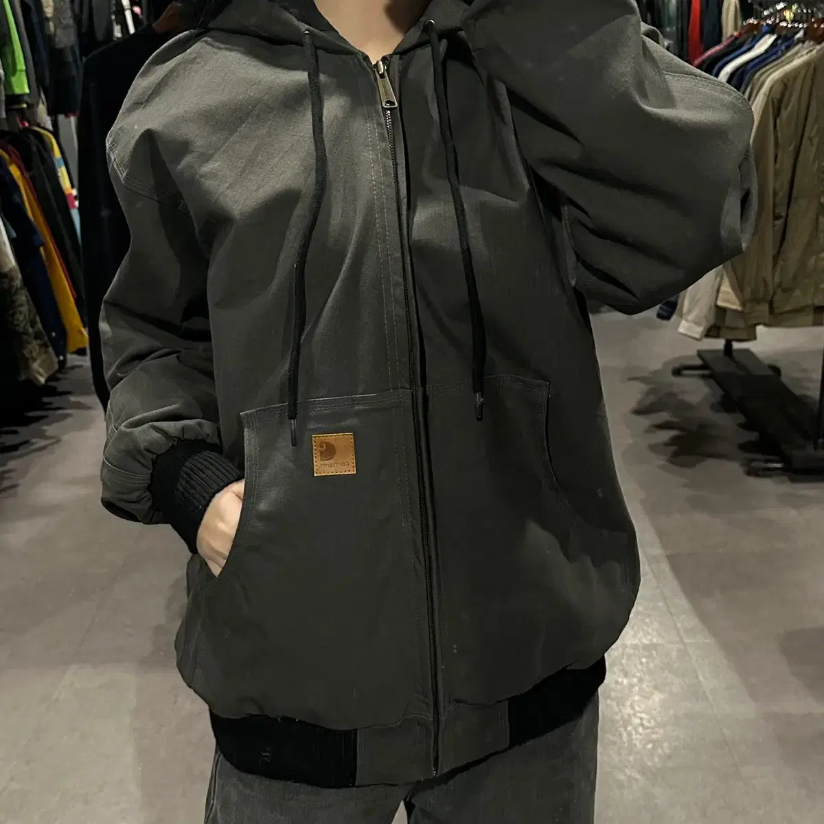 Carhartt VTG 칼하트 빈티지 액티브 후드점퍼 차콜