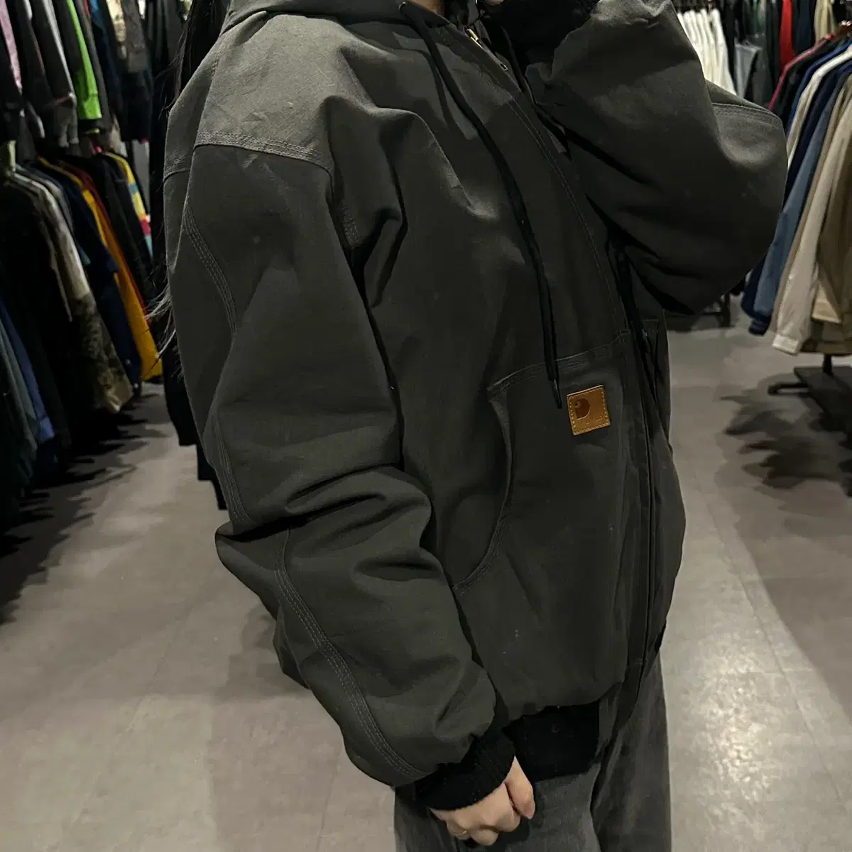 Carhartt VTG 칼하트 빈티지 액티브 후드점퍼 차콜