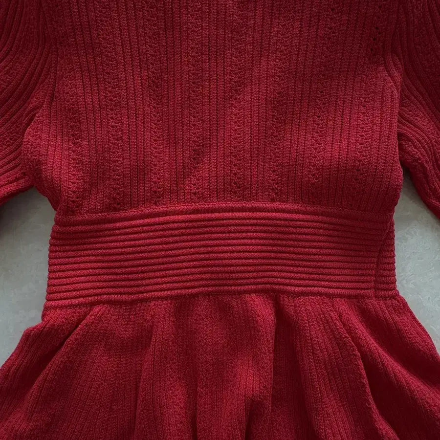 Self-portrait red knit mini dress