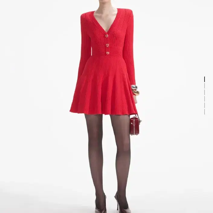 Self-portrait red knit mini dress