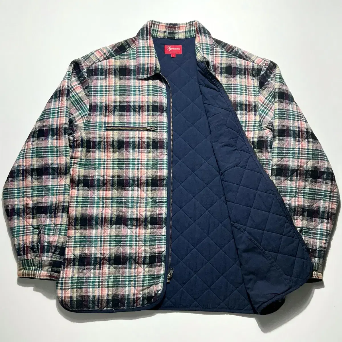 Supreme 2019 Quilted Plaid Zip Up