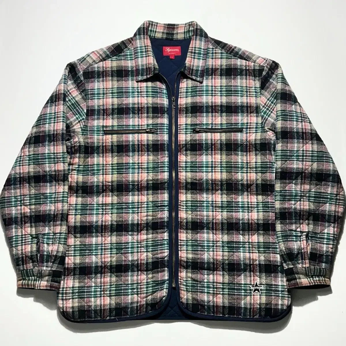 Supreme 2019 Quilted Plaid Zip Up