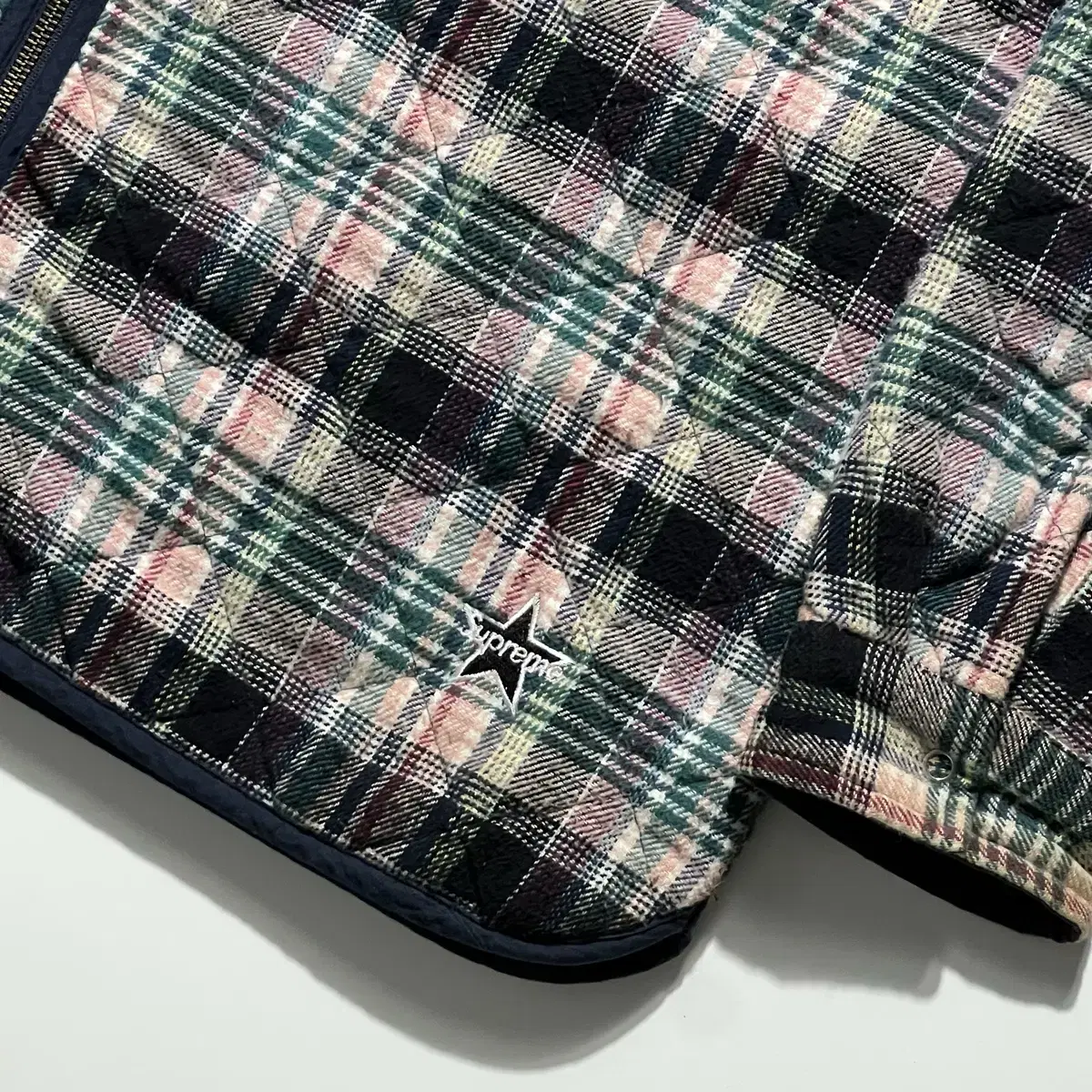 Supreme 2019 Quilted Plaid Zip Up