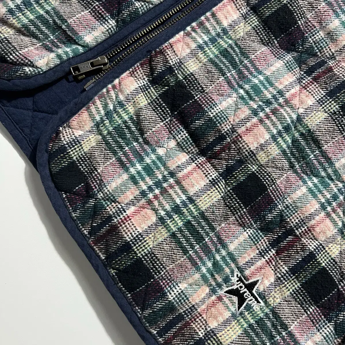 Supreme 2019 Quilted Plaid Zip Up