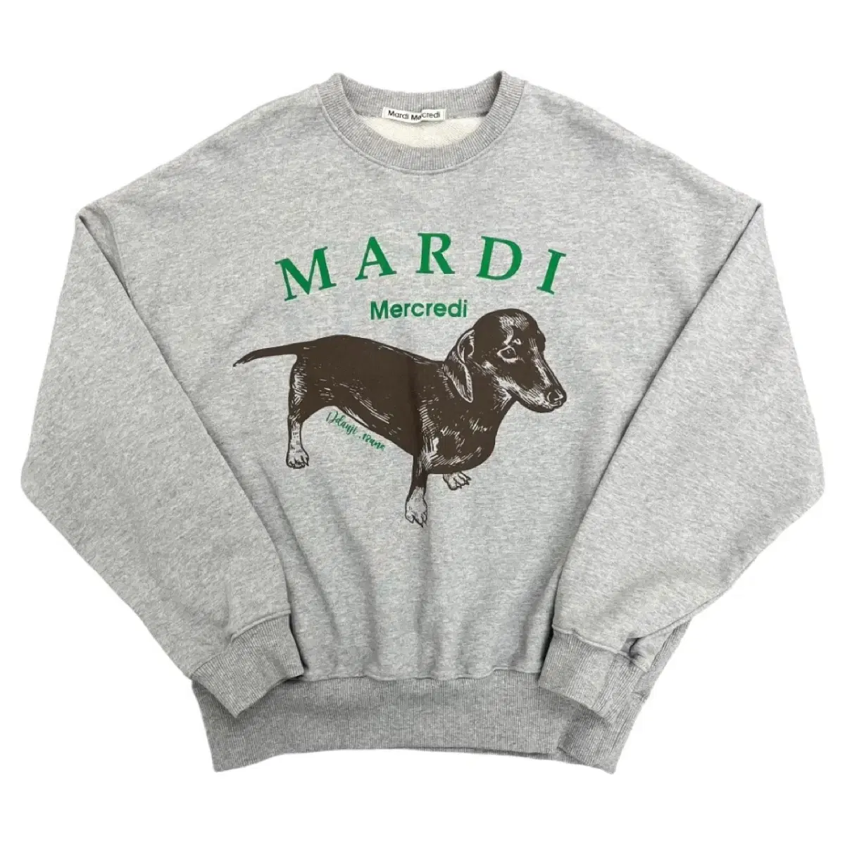 Mardi Mecrudi Dog Green Logo Gray Top with Logo