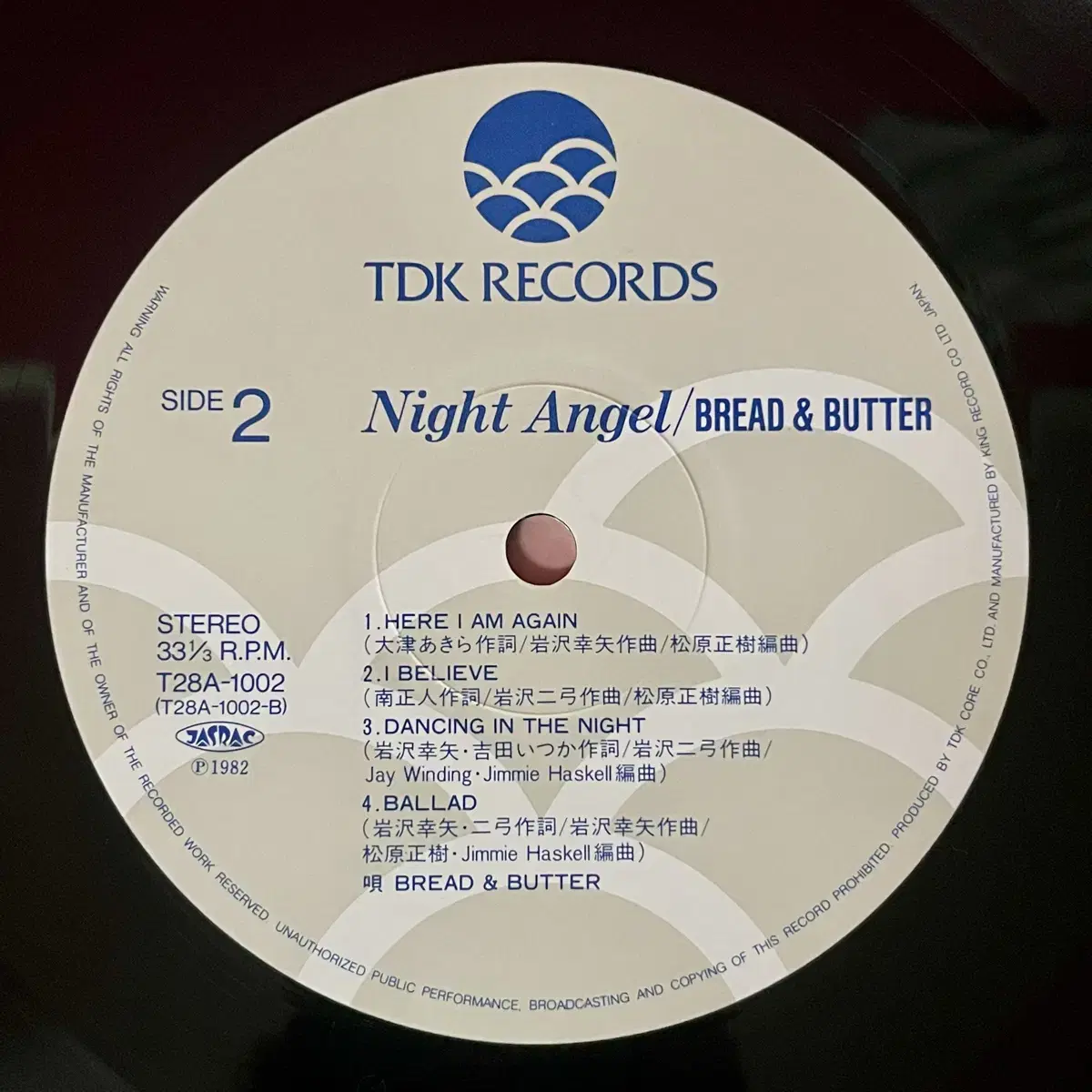 시티팝LP 브레드 앤 버터 Bread &Butter-Night Angel