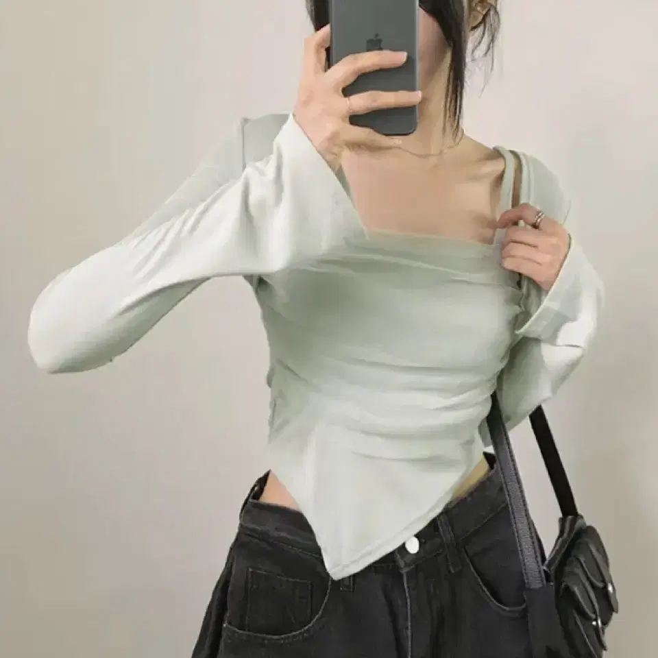 ondid / shirring mesh top