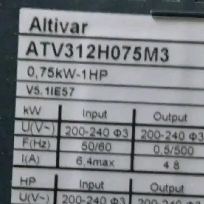 슈나이더인버터 ATV312H075M3 0.75kW(1HP)