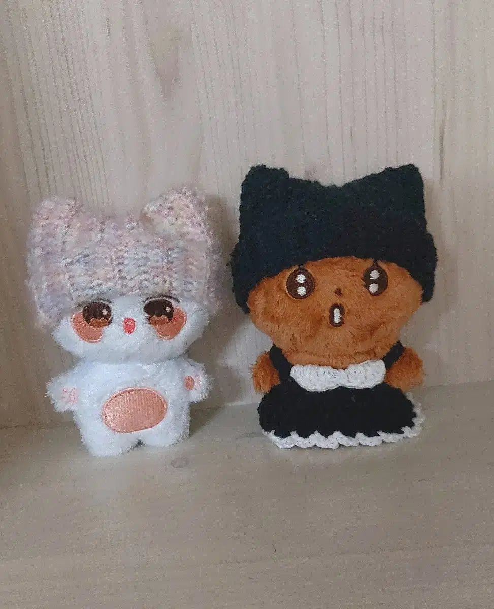 10cm 인형옷 고양이 모자 비니 뜨개