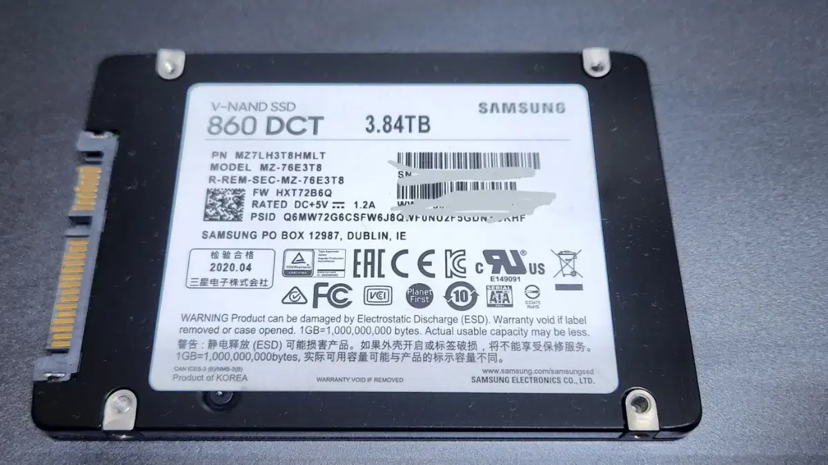 삼성 860 dct 3.84t ssd sata