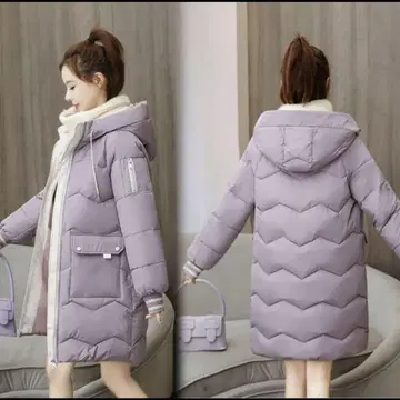새상품급/패딩 롱 자켓 라벤더 S