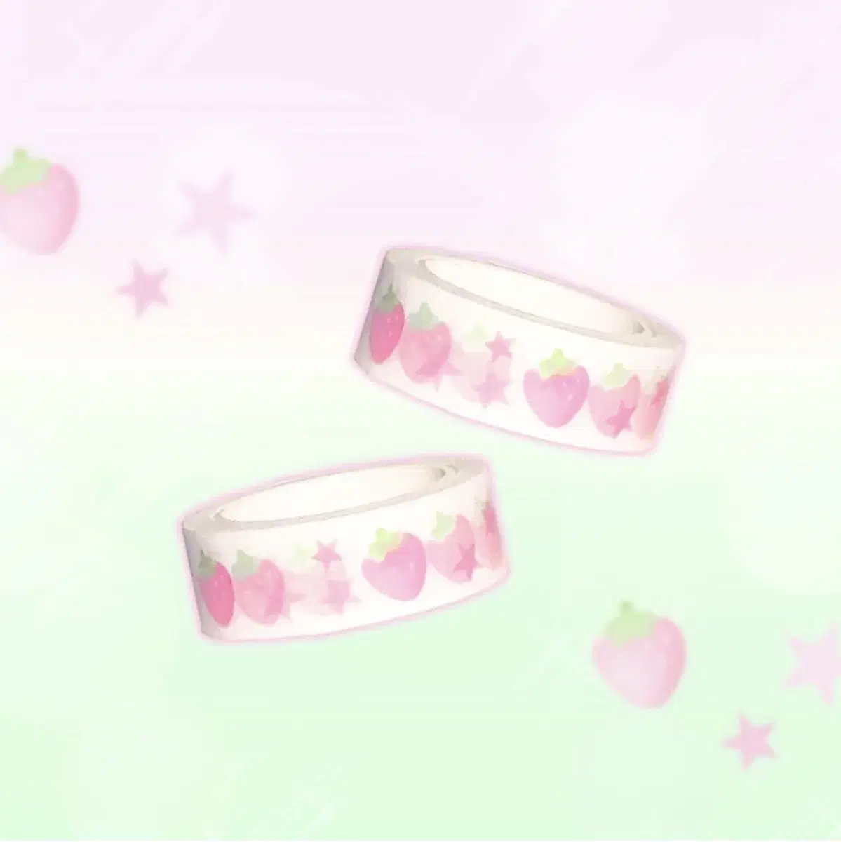 Creamy Milky Strawberry Star Masking Tape Mateting