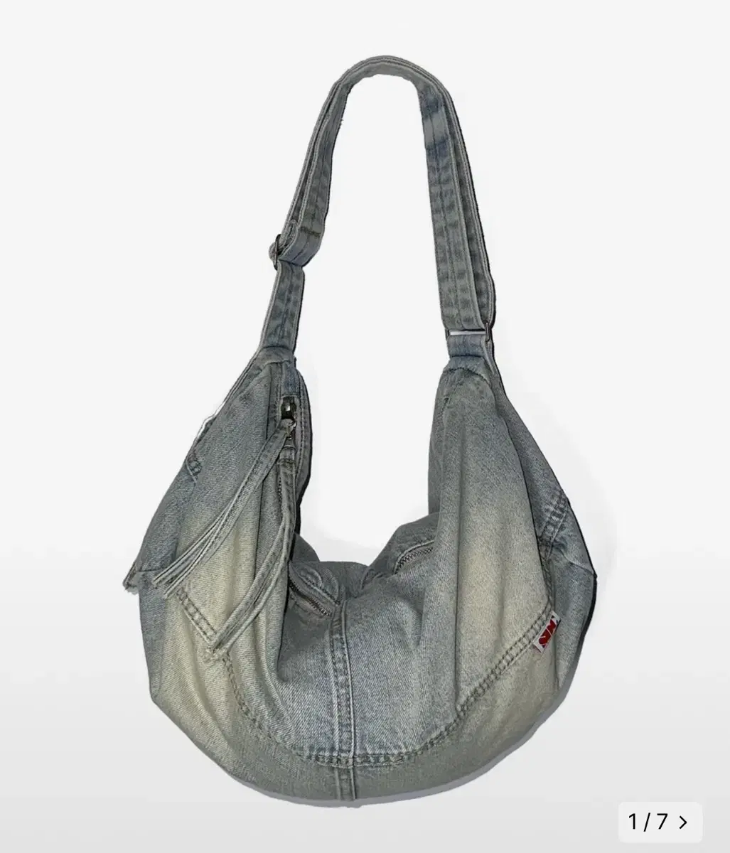 스컬프터 washed denim duffle bag washed blue