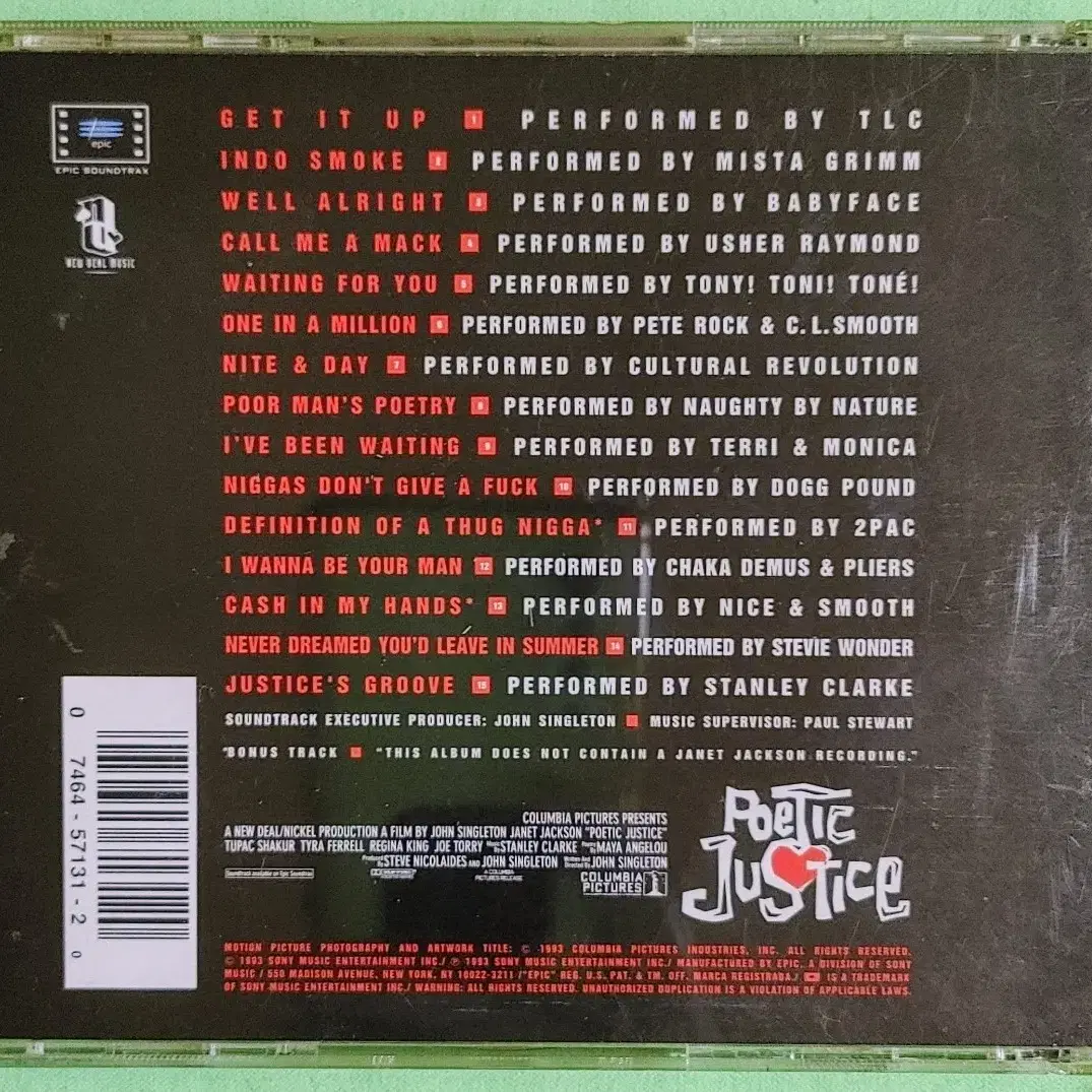 Poetic Justice OST CD 2Pac