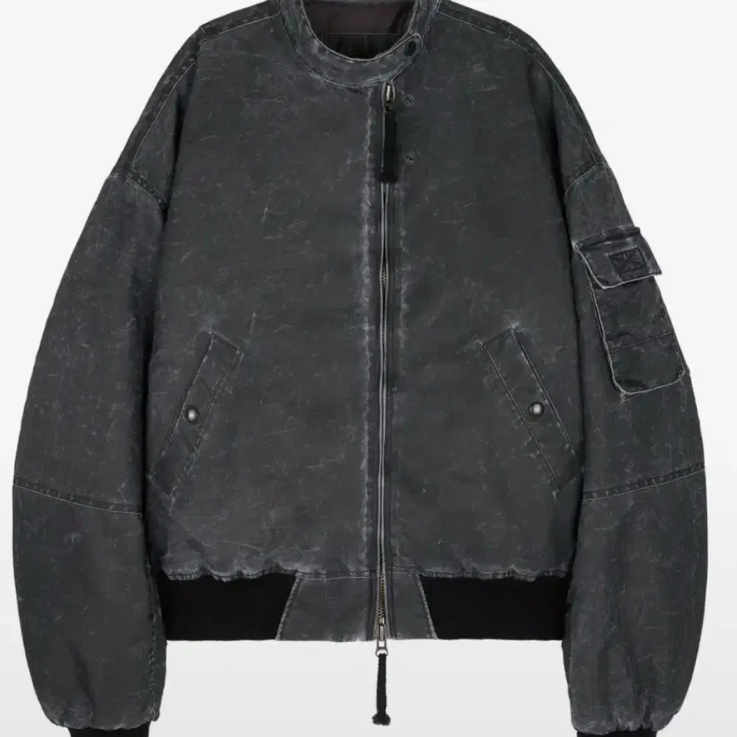 이티씨이 봄버 etce WASHED CROP BOMBER (BLACK)