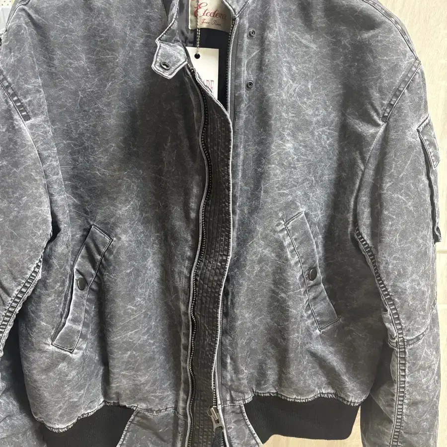 이티씨이 봄버 etce WASHED CROP BOMBER (BLACK)