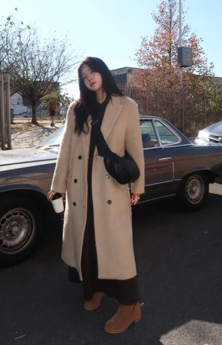 유이니 코트 tender wrap double coat 베이지