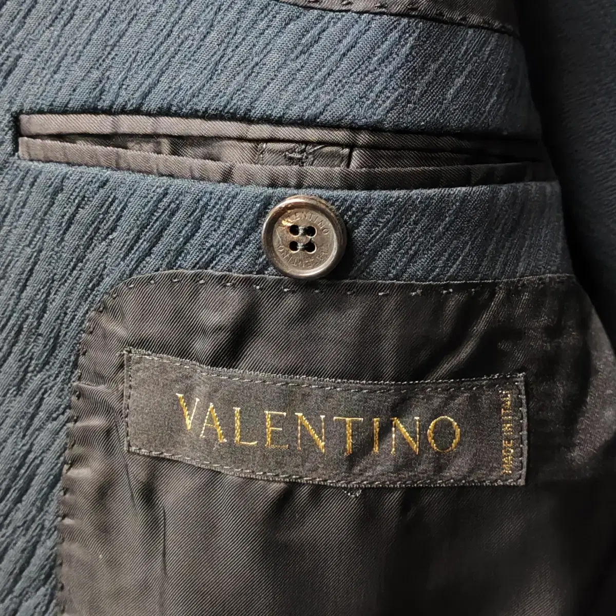 Valentino ITALYmade 물결무늬 원 버튼 코튼 블레이저