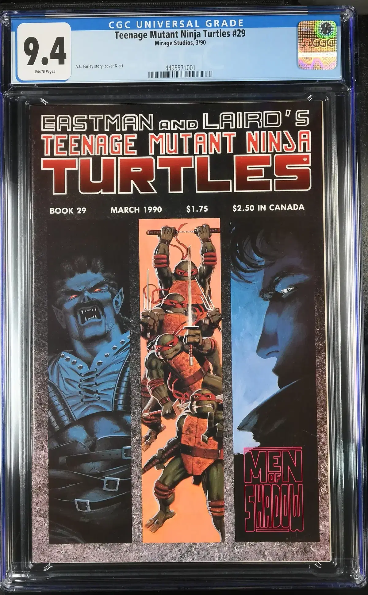 돌연변이 닌자거북이 1990년 CGC 9.4등급 그레이딩 코믹스