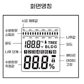 목재 수분측정기 습기 온도 테스터기 종이 목재 나무 콘크리트 시벤트 토양