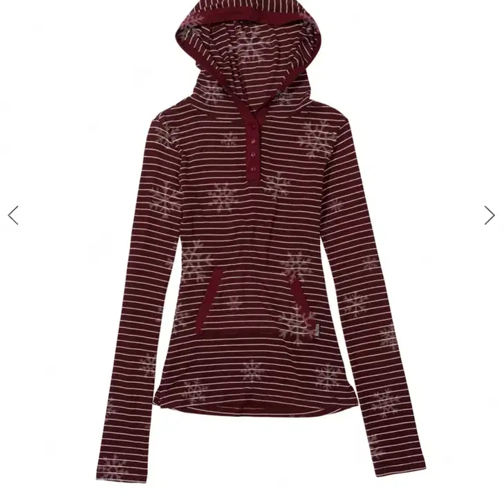 스컬프터 후디 버건디 Stripe Hoodie Tee Burgundy