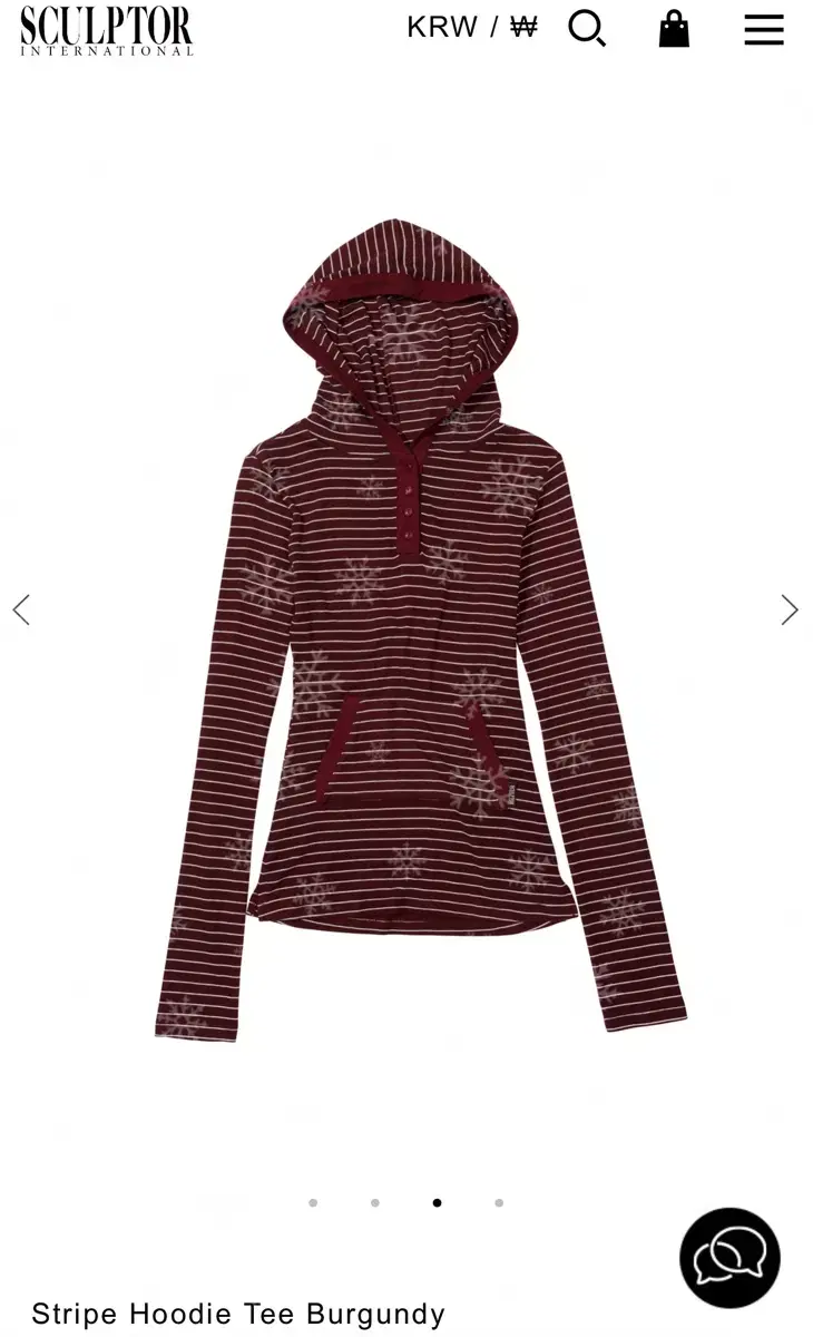 스컬프터 후디 버건디 Stripe Hoodie Tee Burgundy