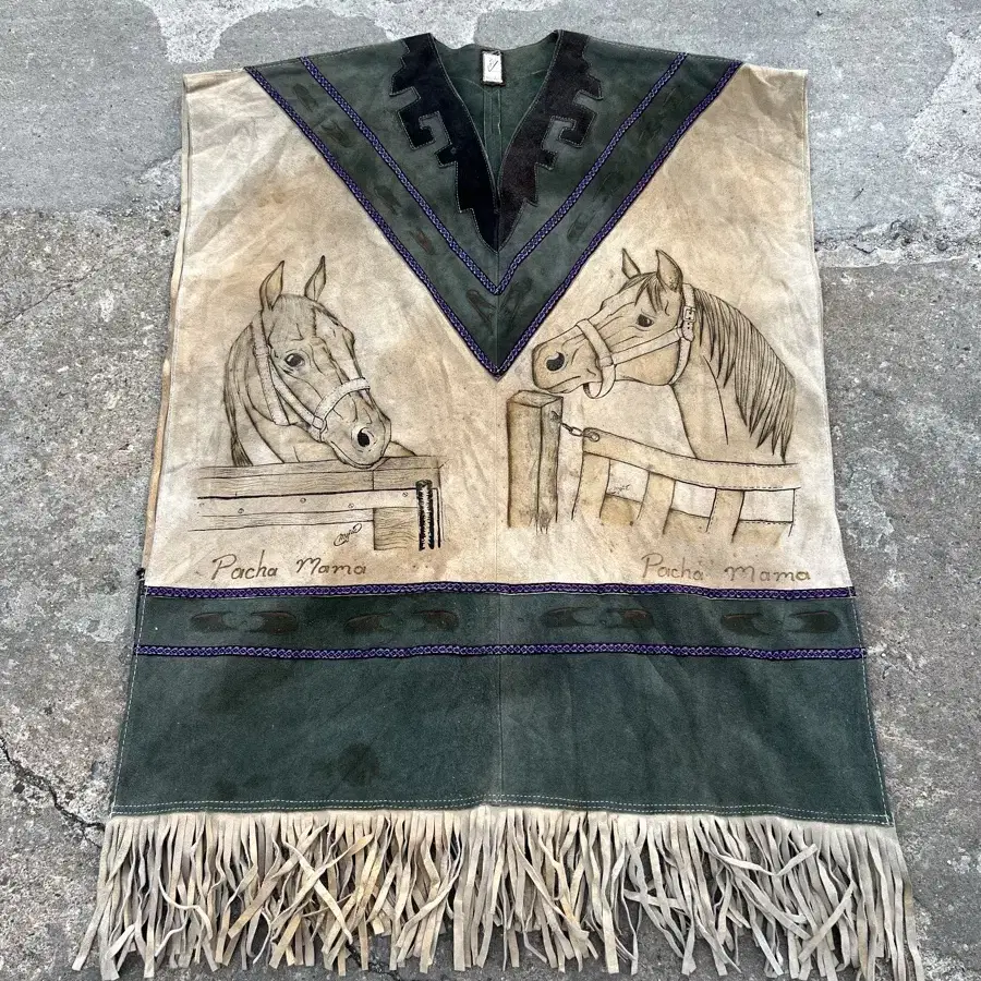 1970s MEJIA MEXICO SUEDE PONCHO 웨스턴자켓