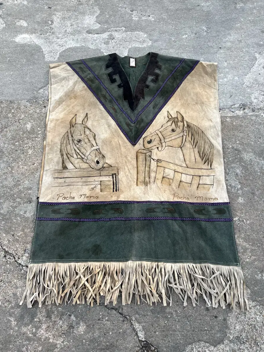 1970s MEJIA MEXICO SUEDE PONCHO 웨스턴자켓