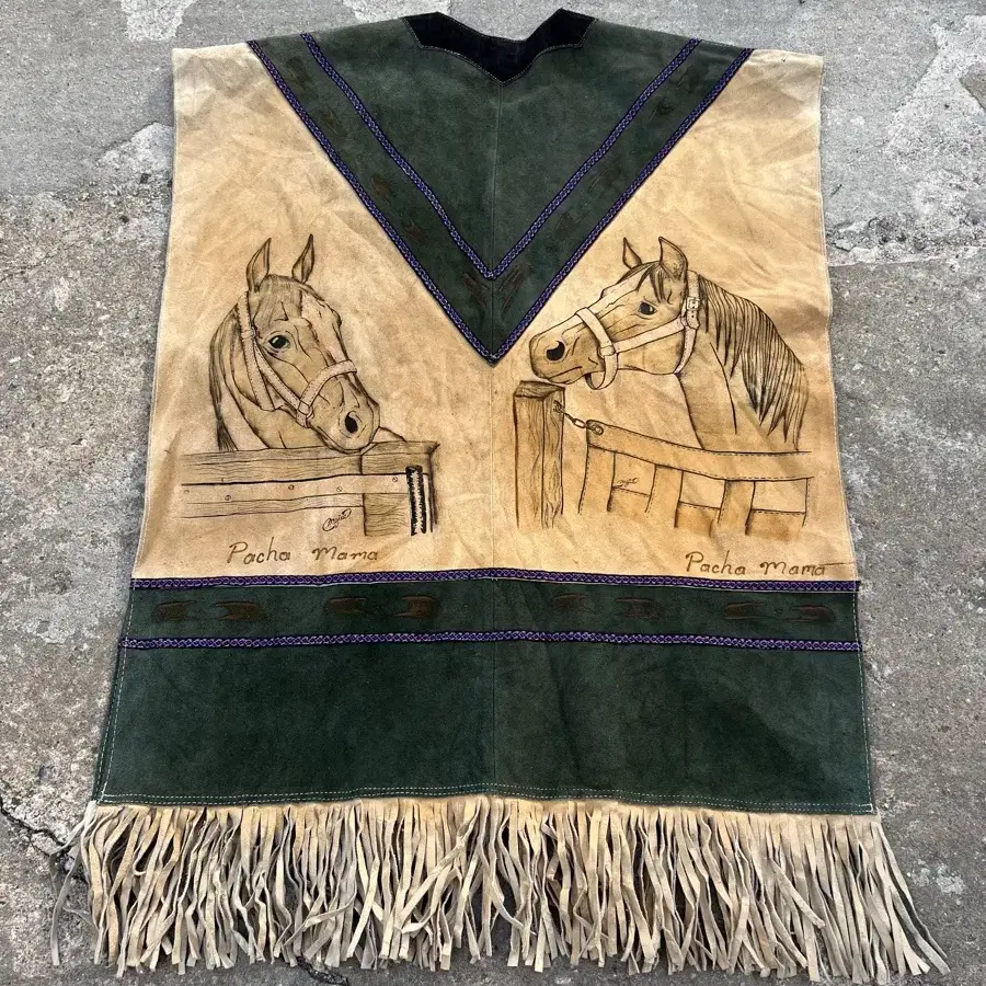 1970s MEJIA MEXICO SUEDE PONCHO 웨스턴자켓