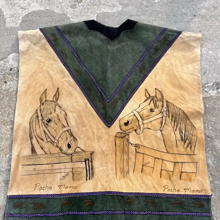 1970s MEJIA MEXICO SUEDE PONCHO 웨스턴자켓