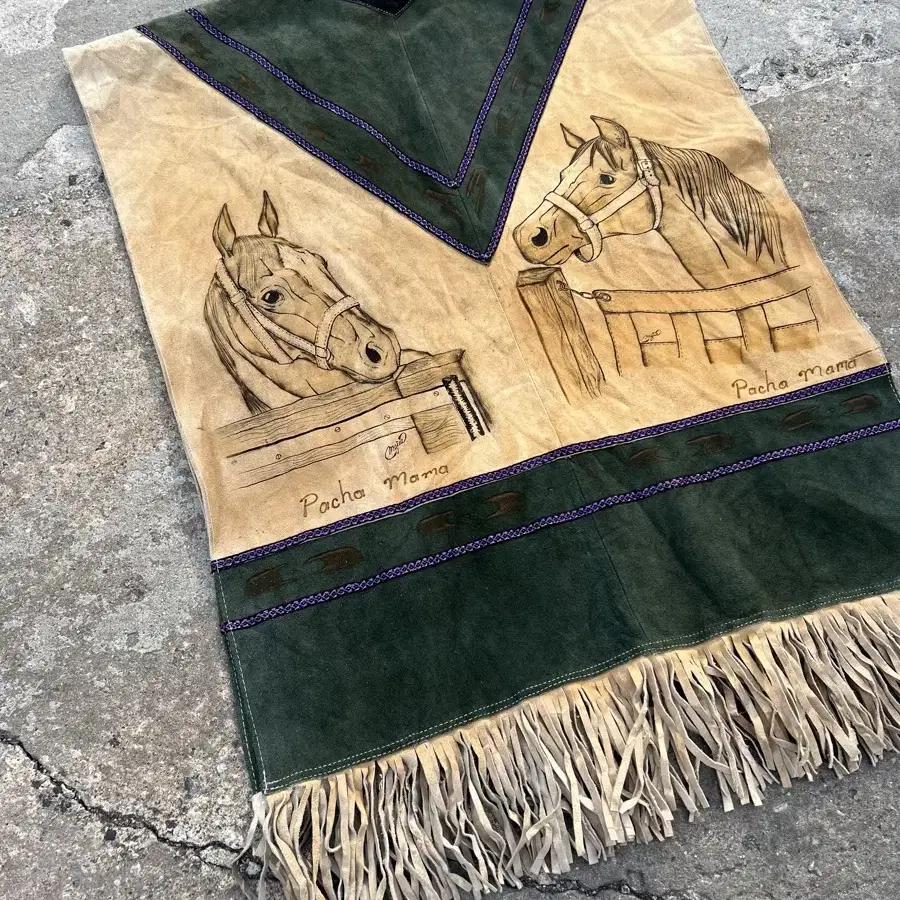 1970s MEJIA MEXICO SUEDE PONCHO 웨스턴자켓