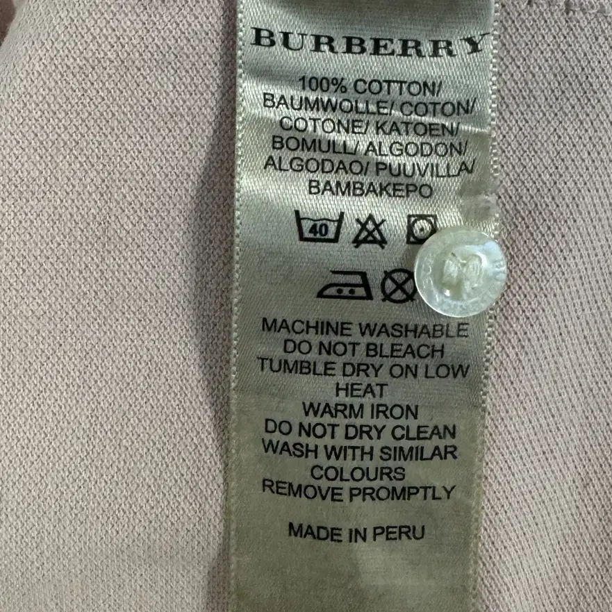 BURBERRY 버버리 기사패치 파스텔핑크 반팔 피케셔츠