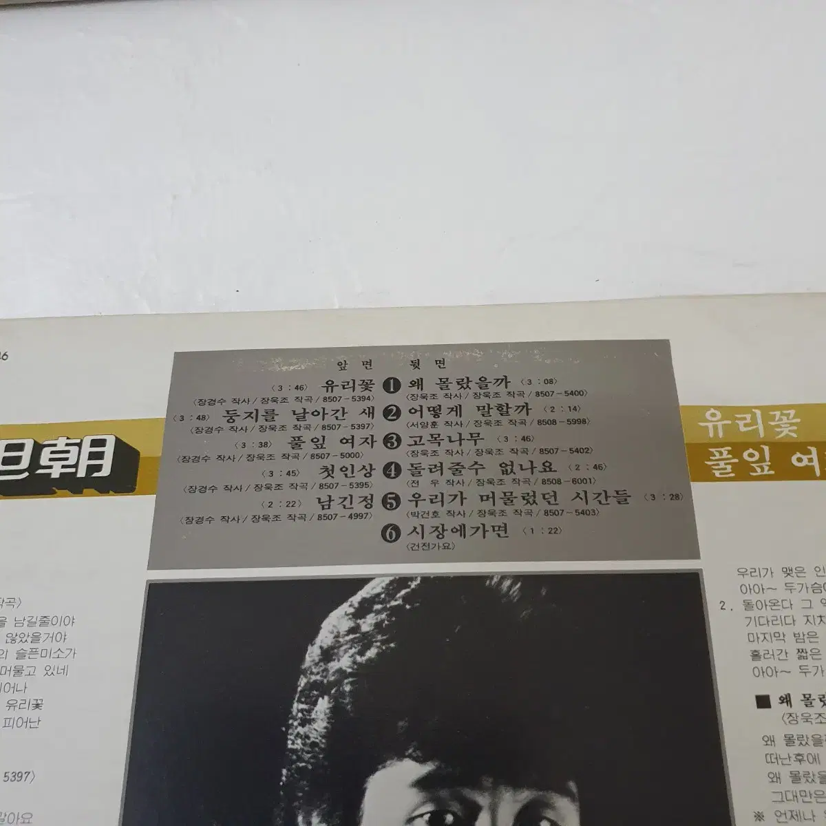 장욱조 LP  1985   유리꽃   풀잎여자   고목나무