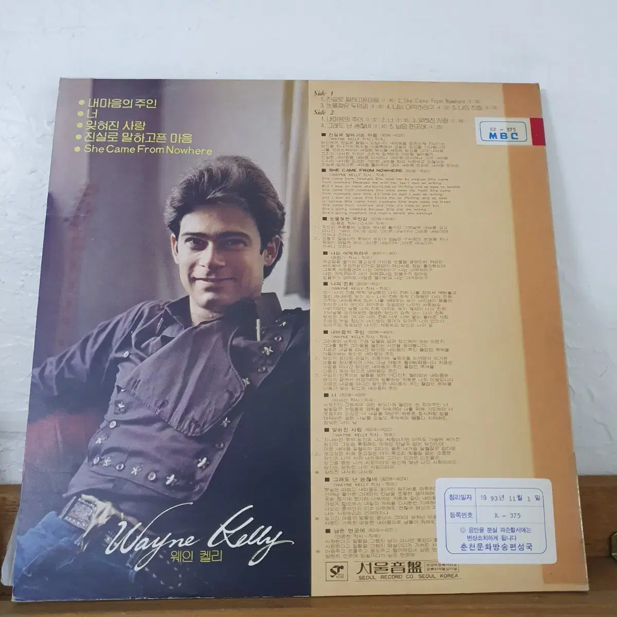 웨인켈리 LP  1982  님은먼곳에    너   나는어떡하라구