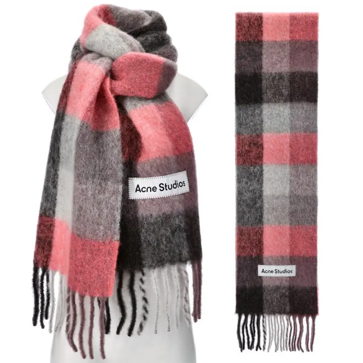 List Price/New) ARKNESTUDIO Mohair Muffler Check Pink