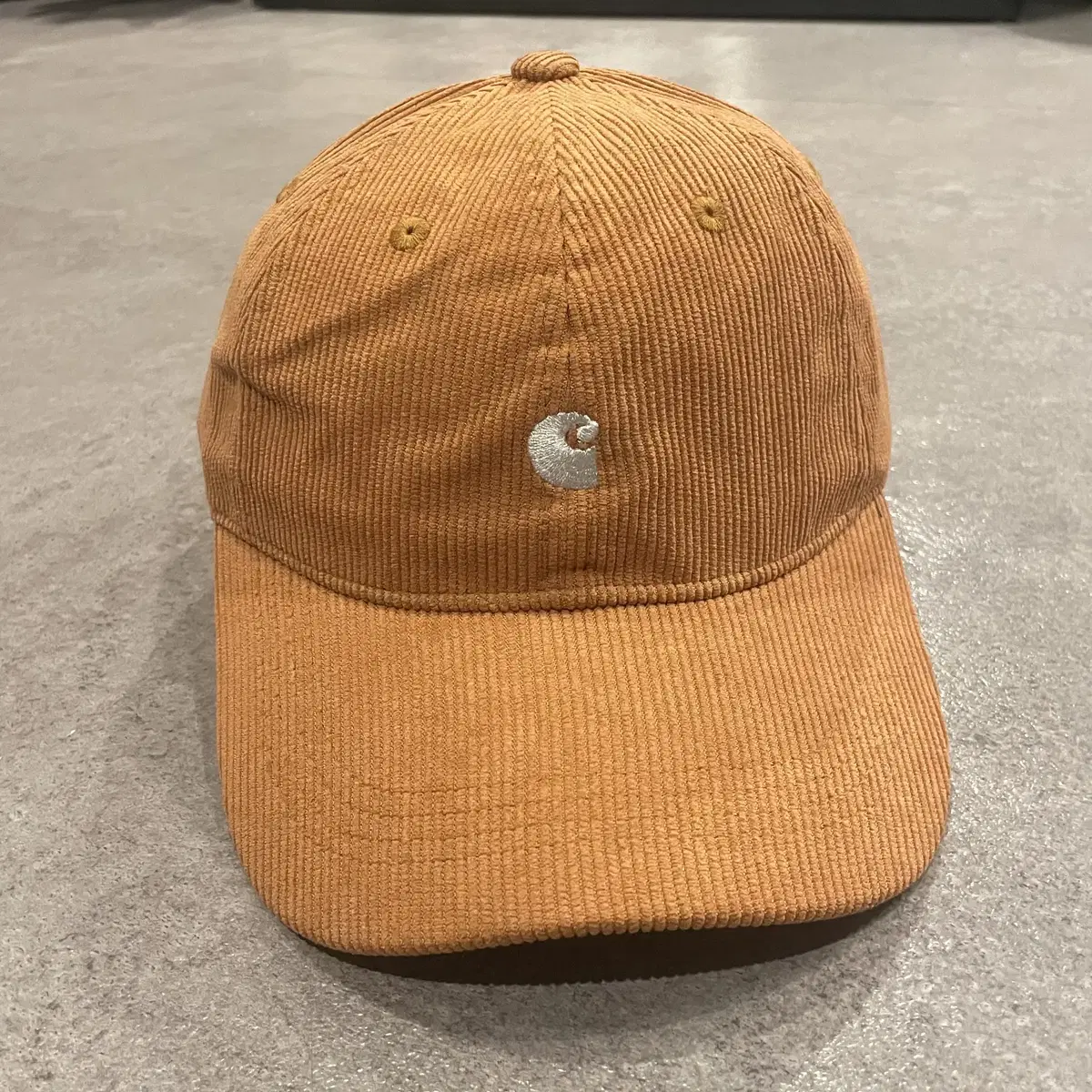 CARHARTT 칼하트 코듀로이 골덴 자수 로고 볼캡 브릭오렌지 주황