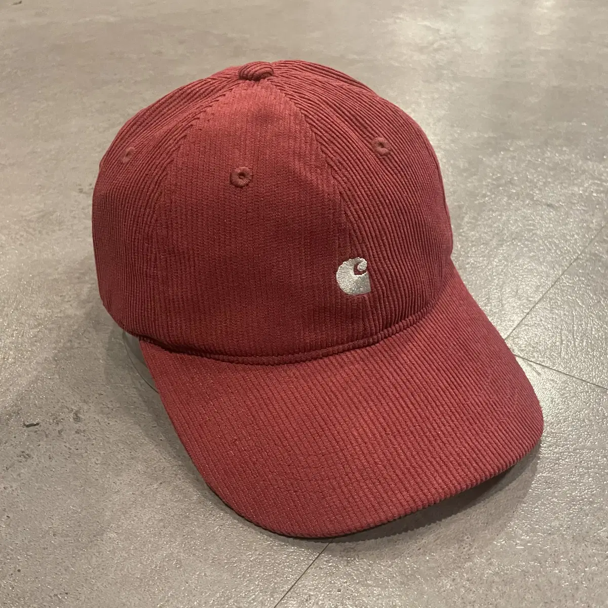 CARHARTT Corduroy Golden Embroidered Logo Ball Cap Brick Red Wine