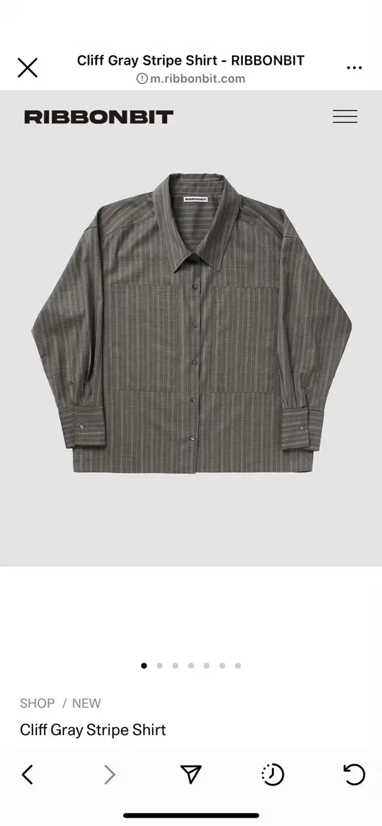 Ribbonbit 리본빛 cliff gray stripe shirt