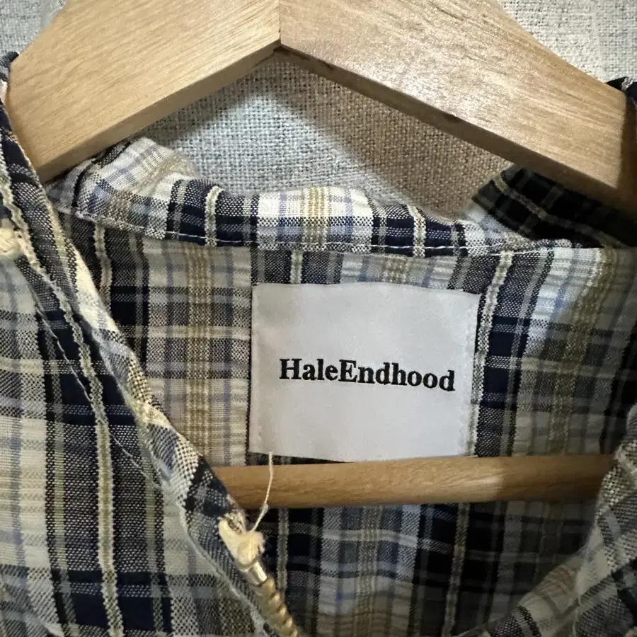 Haleendhood 하프 집 체크후디 L사이즈