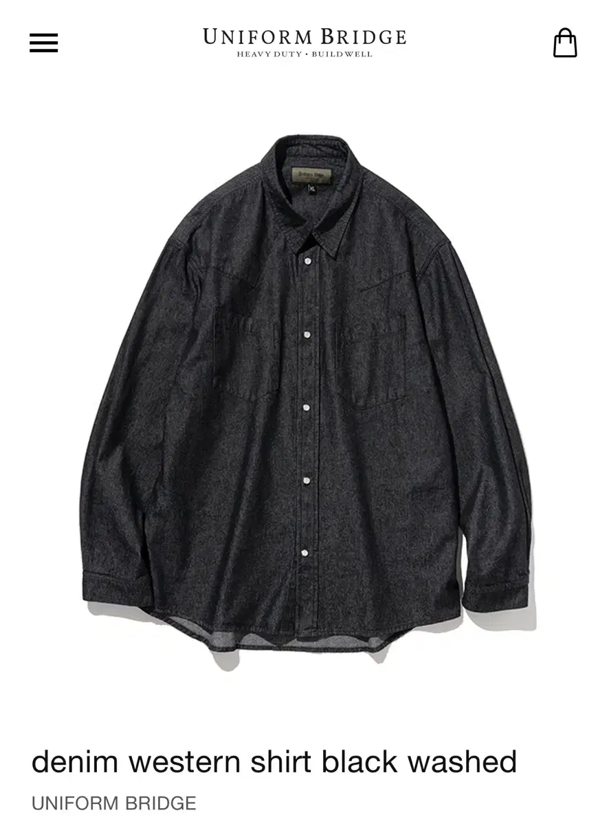 Uniformbridge Denim Western Shirt Washed Black