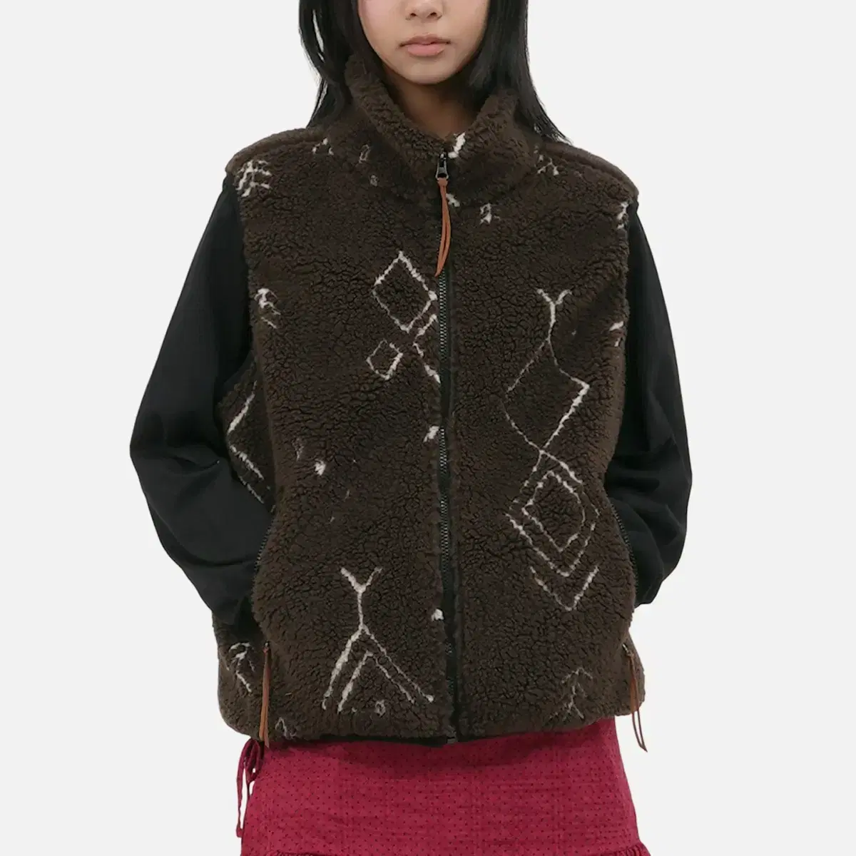 써넥트 Mayan BF Zip Up Vest - Brown