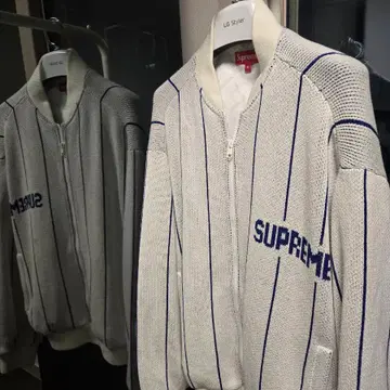 Supreme Pinstripe Varsity Zip Up Sweater | 자켓 | 번개장터 중고거래