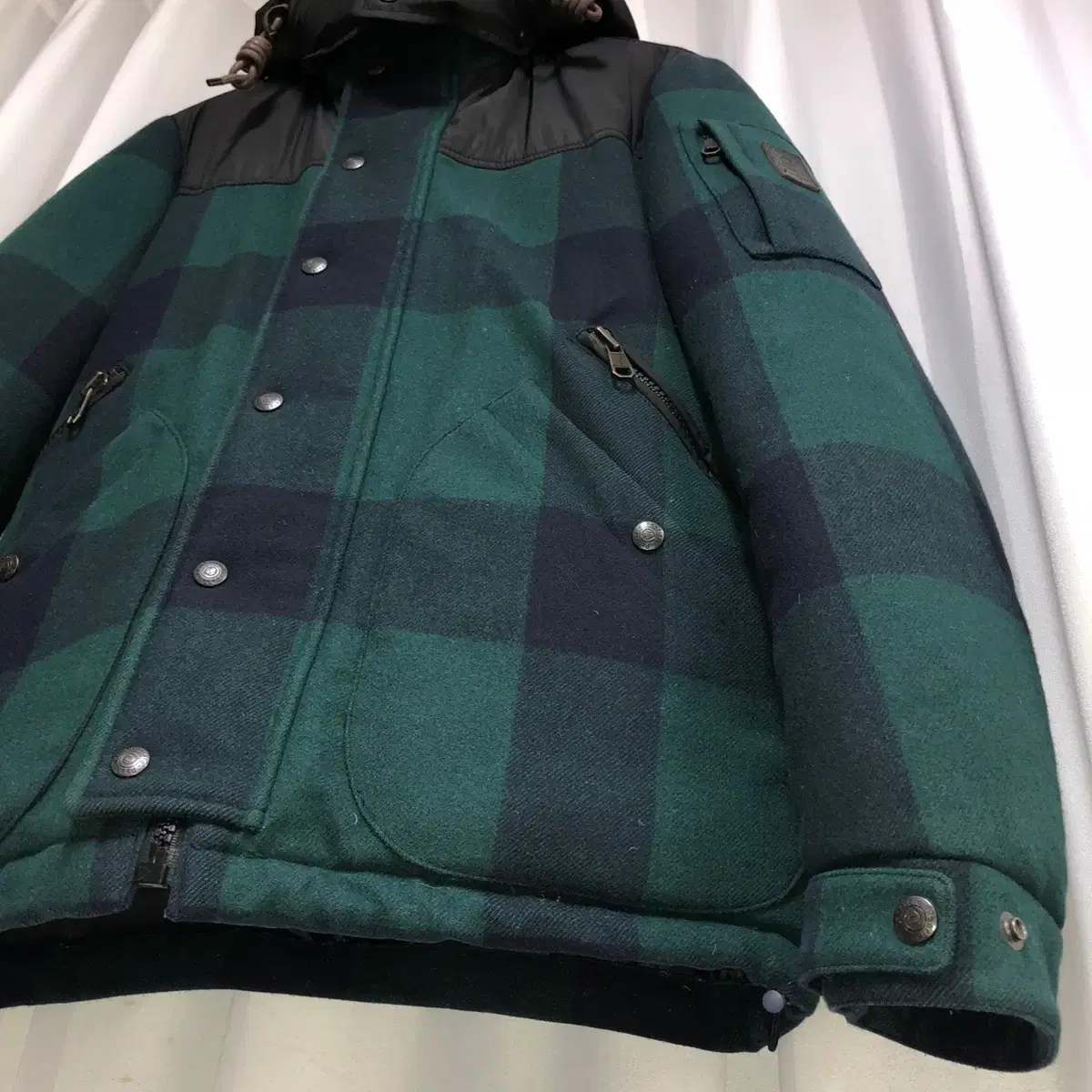 Penfield 펜필드 체크 덕다운 패딩 자켓 (M)