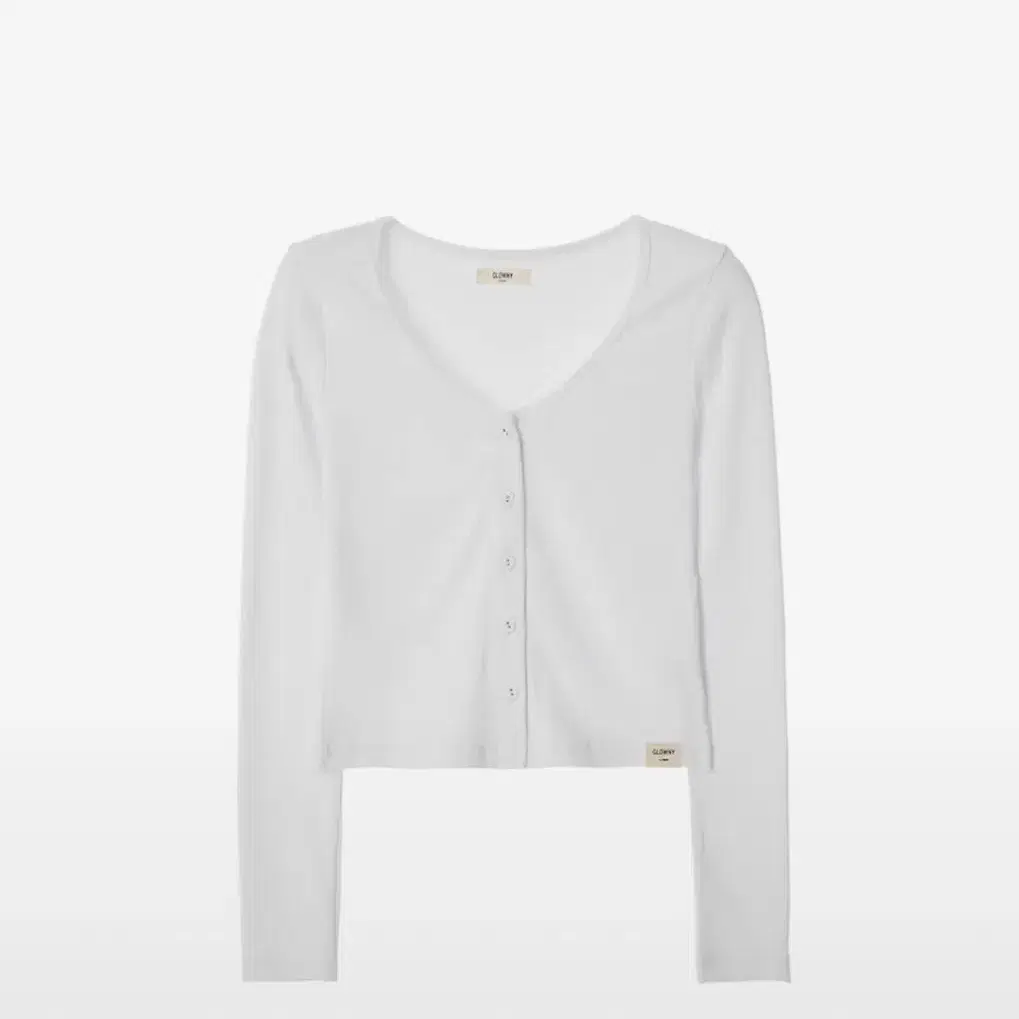 글로니 G CLASSIC RIB V-NECK CARDIGAN (WHITE